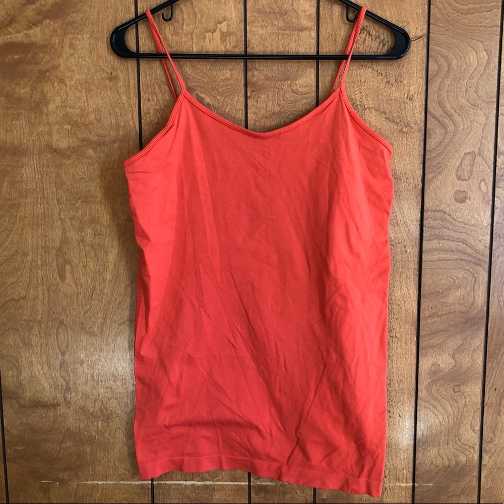 🔴Active Basic Orange Tank Top Spaghetti Strap XL